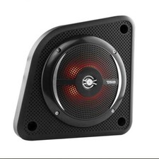 Pair of 6.5" 100W 4 Ohm 2-Way RGB Black Marine Speaker w/ Enclosure EN6SLIM DS18