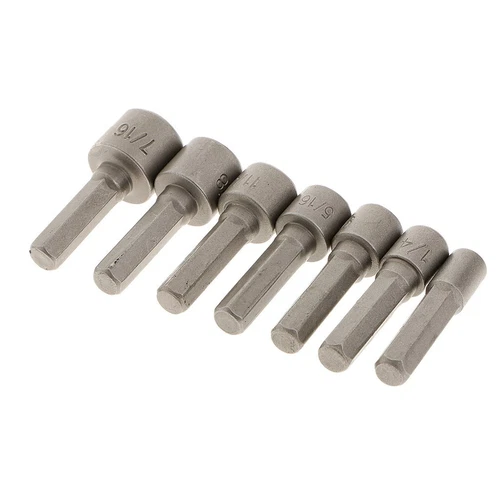 14pc POWER NUT Driver Bit Set Dual 1/4 Quick Change SAE & Metric MM Detent Shank - Picture 18 of 19
