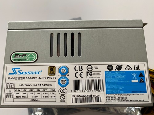 Seasonic ES Serie 600W ATX 2.3 SS-600ES Netzteil 80 Plus - Afbeelding 13 van 22