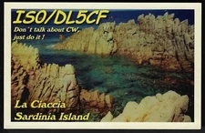 QSL QSO CB Radio CARD"ISO/DL5CF,Dirk Jakel,01",La Ciaccia,Sardinia Island(Q6716)
