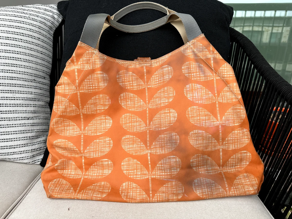 Orla Kiely Shoulder Bag Orange Scribble Stem RARE pattern