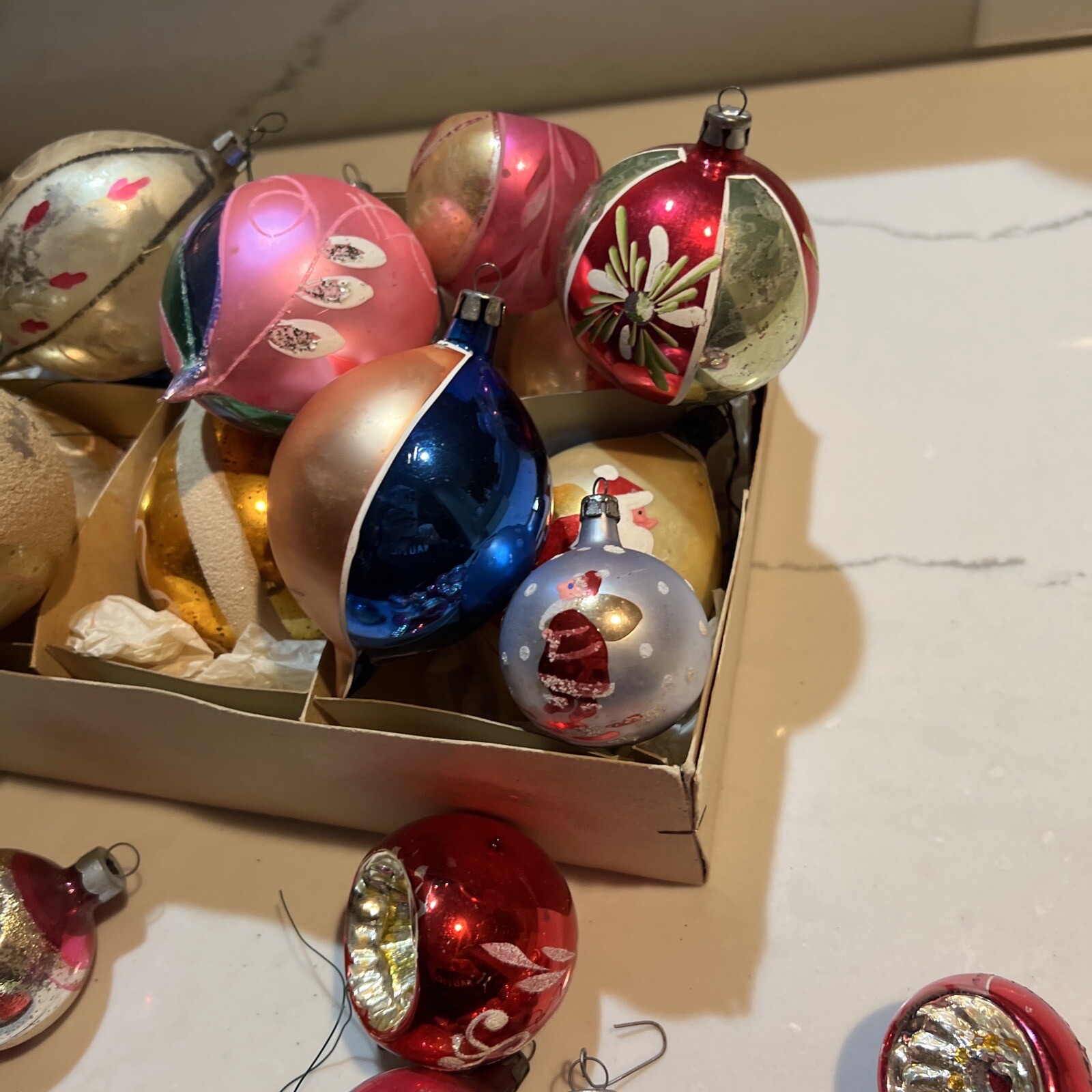 Vintage Lot Of Tear Drop And Indent Antique Christmas Ornaments eBay