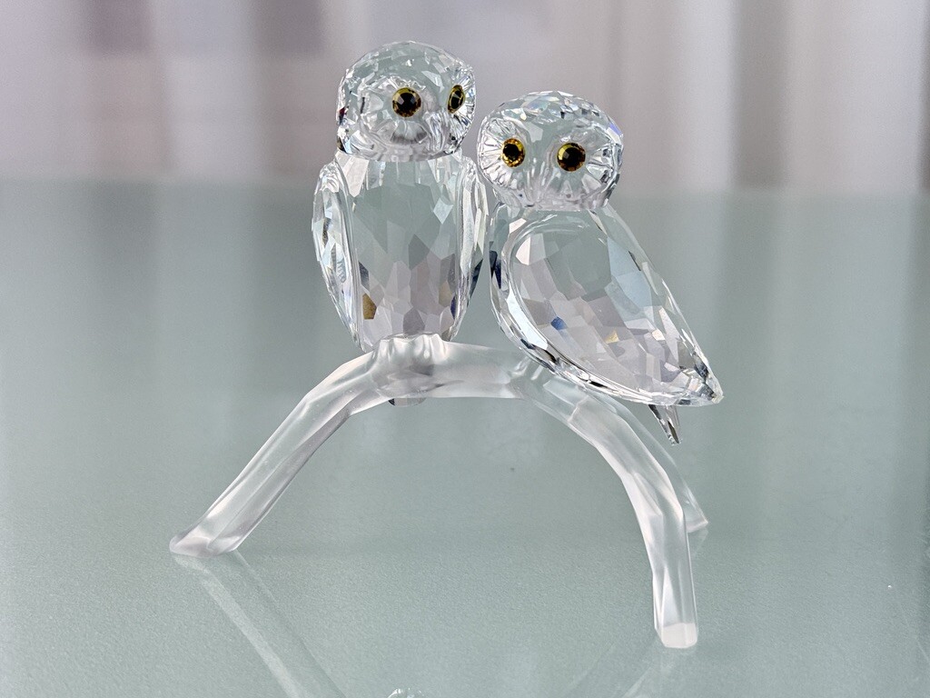 Swarovski Figurine 1003312 Owl Pair 7.7cm. Excellent Condition | eBay