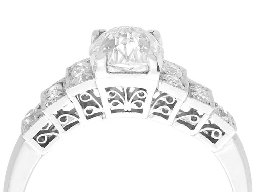 1.33 ct Diamond and Platinum Dress Ring Antique and Vintage - Picture 3 of 12