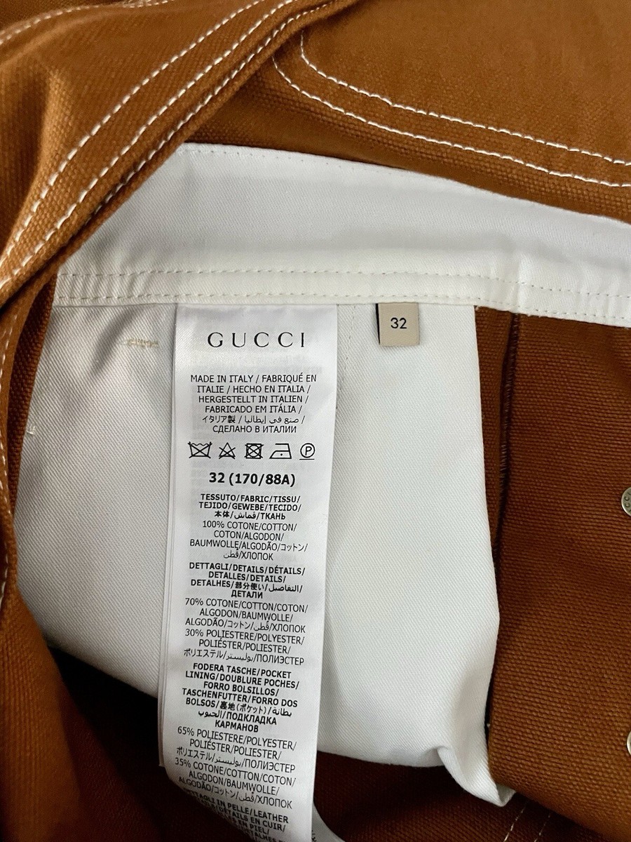 $2600 Gucci Brown Canvas GG Monogram Overalls 717761 $2600 Gucci Brown Canvas GG Monogram Overalls 717761