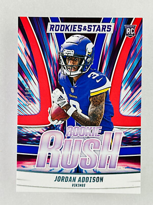 2023 Panini Rookies & Stars Jordan Addison RC Rush Serial #'d 3/15 Jersey MATCH!