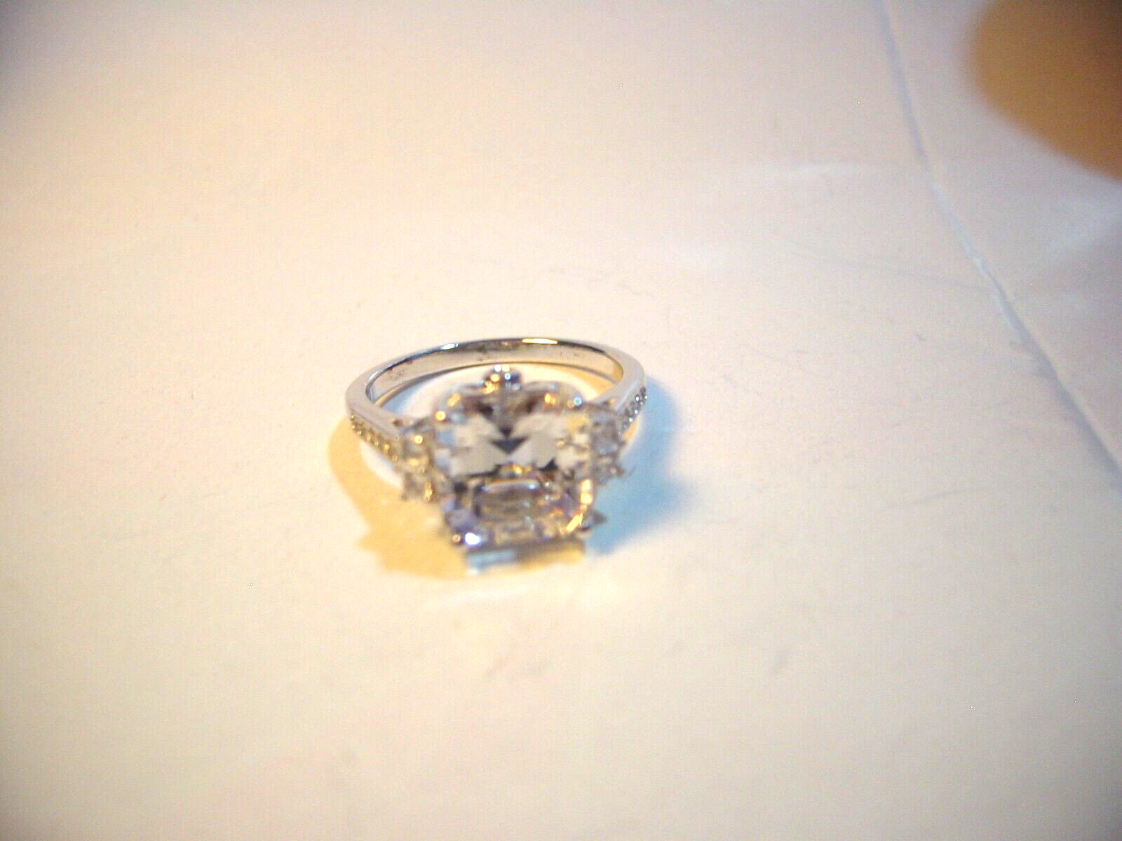 Vintage Superb Large Solid Silver Ring with Real … - image 6