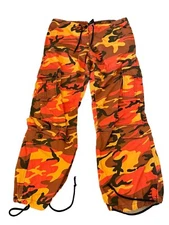 Rothco Orange Camouflage Cargo Tactical Pants Mens Womens Unisex XXS Military