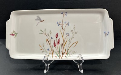 Eschenbach Sandwich Tray/Platter  13.75 x6.25  Wildflowers Porcelain Germany