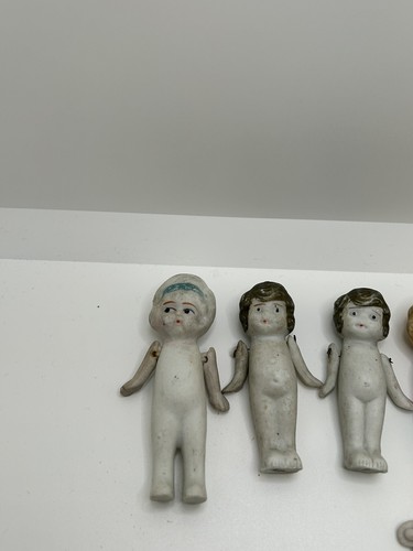 Antique Bisque Japan Baby Dolls String Jointed Arms Frozen Legs Miniature Five 5 - Picture 2 of 7