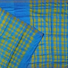 Namaste Vintage Blue Sarees 100 Pure Silk Woven Indian Sari 5YD Craft Fabric