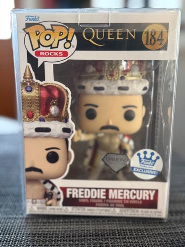 Funko Pop! Rocks Queen Diamond Freddie Mercury #184 In Box and Protective Case