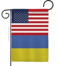 Americana Home & Garden Ukraine US Friendship Garden Flag - Regional USA Amer...