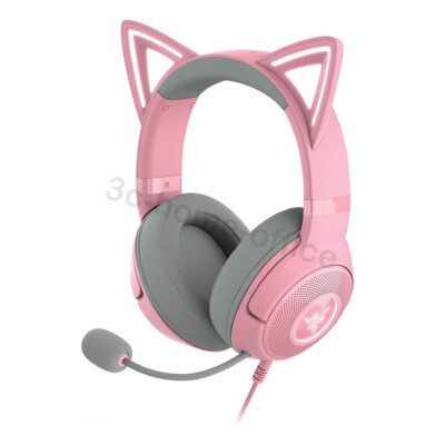 Razer Kraken Kitty V2 USB Wired RGB Gaming Headset with Kitty Ears Pink