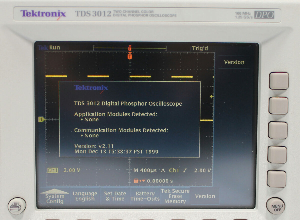 Tektronix TDS3012 2 CH Digital Phospor Oscilloscope 100 MHz Tektronix TDS3012 2 CH Digital Phospor Oscilloscope 100 MHz