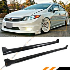 For 2012-15 9th Honda Civic 4dr Sedan Tr Style Rocker Panel Side Skirt Extension