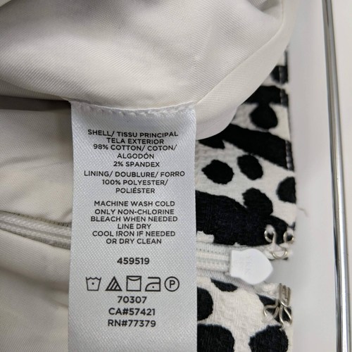 Ann Taylor Factory Leaf Polka Dot Short Pencil Skirt Black White Women's Size 2 - Imagen 4 de 5