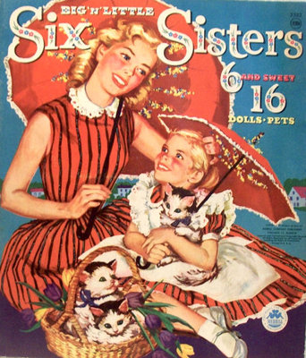 VINTAGE UNCUT 1960 SIX SISTERS PAPER DOLLS ~CUTE HD LASER REPRODUCTION~ LO PR