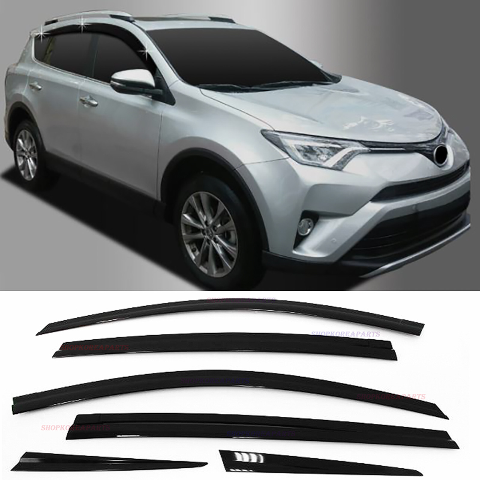 Smoke Window Sun Vent Visor Rain Guards 6Pcs D754 For TOYOTA 2013