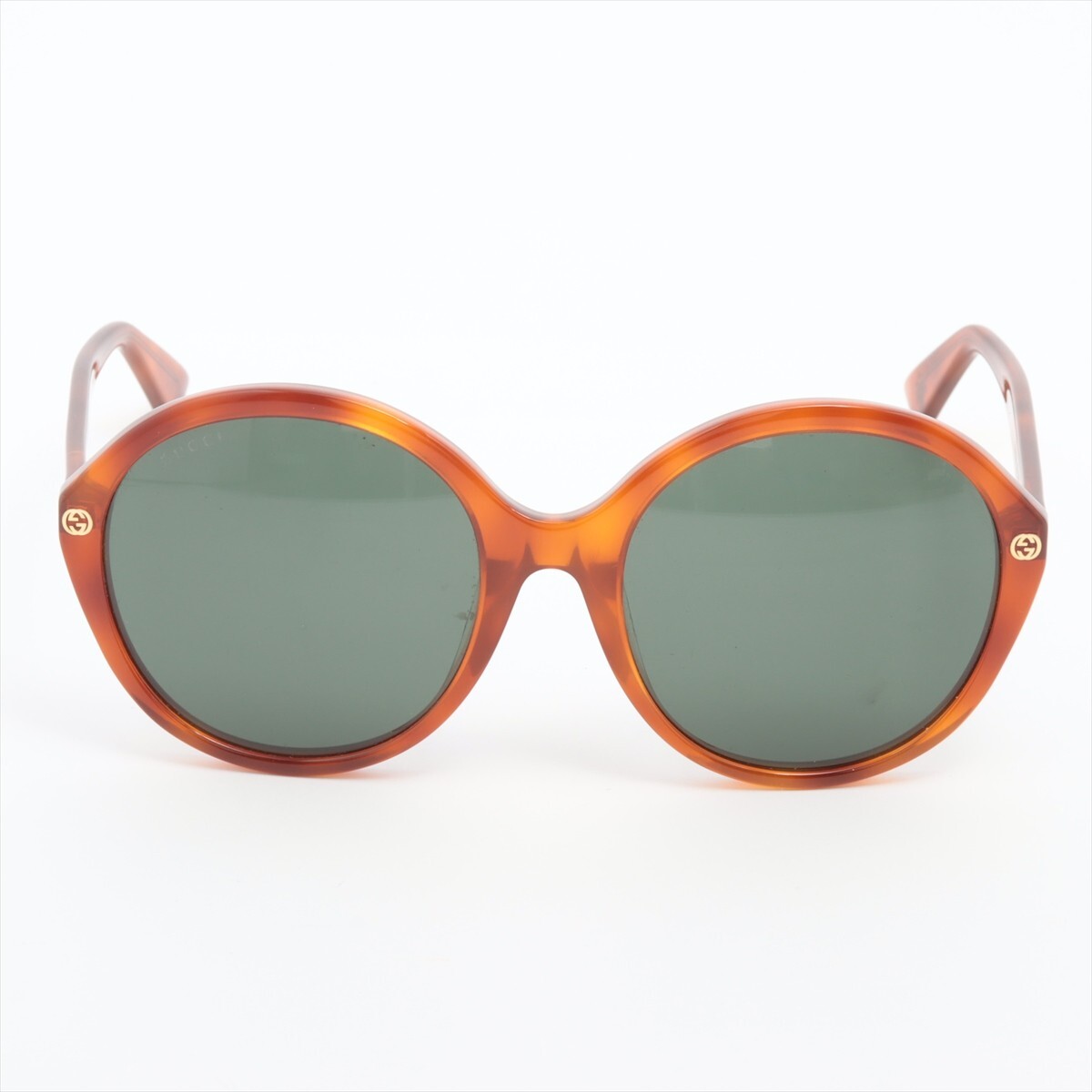 Gucci Round Sunglasses Brown Tortoise With Gold Logo On  display picture 2