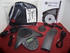 Polycom SoundStation VTX 1000 Conference Speakerphone w/Mic Pods Carrying Case