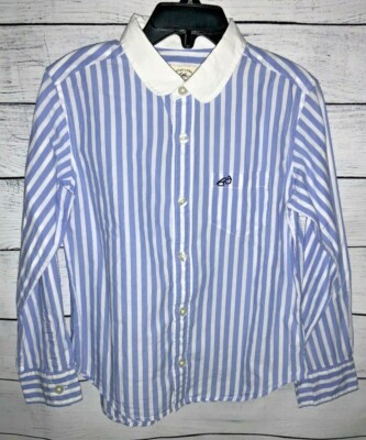 Blouse American Apparel Fille 8 Ans – Bleu Et Blanc – Occasion
