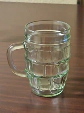 VTG Green Glass Beer Mug 8oz Kvass Drinkware Soviet USSR Neman Glass Factory