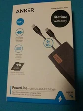 Anker Power Line+ 6-FT USB-C to USB-C 2.0 ChargeCABLE Strong Braided Nylon HQ-B1