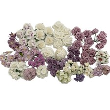 167 Mixed Paper Flower Wedding bouquet DIY Craft Scrapbook TH/June Purple-A1 