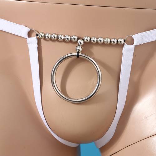 Mens Hollow Out G-string Underwear Lingerie O Ring Jockstrap Beaded Panties Sexy - Picture 5 of 75