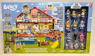 Bluey New 2023 Ultimate Mega Set | 40 Piece 4 Sets in one mega playset | Comp...