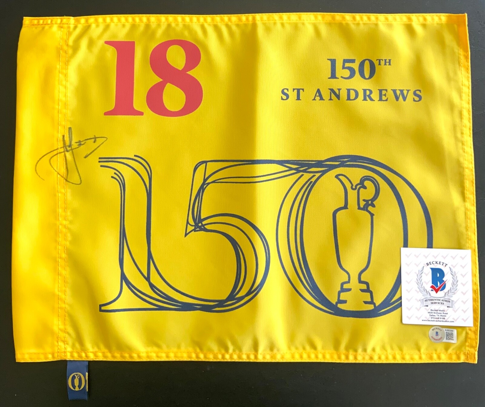 CAM SMITH Autographed Signed CAMERON 150 BRITISH OPEN ST ANDREWS FLAG 2022 LIV AUSSIE BAS 