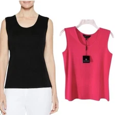 NWT Ming Wang Knit Sleeveless Tank Top Coral Size XS retail $120