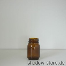 Apothekerglas, Vorratsglas, Weithalsflasche, 75 ml, GL40, braun, inkl. Deckel