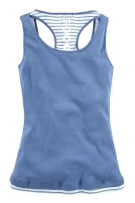 KangaROOS Damen TOP Tanktop Streifen jeansblau weich Größe 32 34 NEU T20