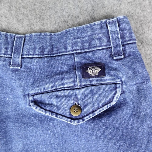 Vintage Dockers Shorts Men 38 Denim Pleated Chino Jorts By Levis Made in USA 90s - Picture 4 of 17