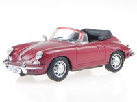 Porsche 356 B Cabrio Rotmetallic Modellauto In Vitrine Cararama 1:43