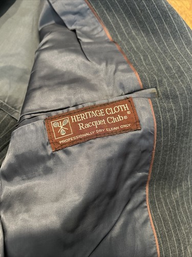 Hart Schaffner & Marx Wallachs Navy pin stripe banker three piece suit - Picture 8 of 13