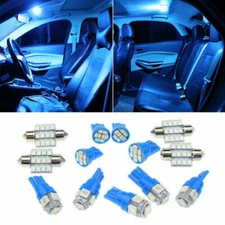 13Pcs LED Lights Interior Package Kit Ice Blue Dome Map License Plate Lamp Bulbs