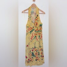 Urban Outfitters Collared Front Button California Halter Printed Midi NWOT M