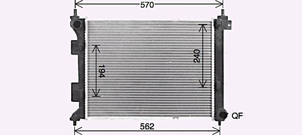 HY2479 AVA Radiator FIT HYUNDAI I20 (2008) 1.4 CRDI/CRDI BLUEDRIVE