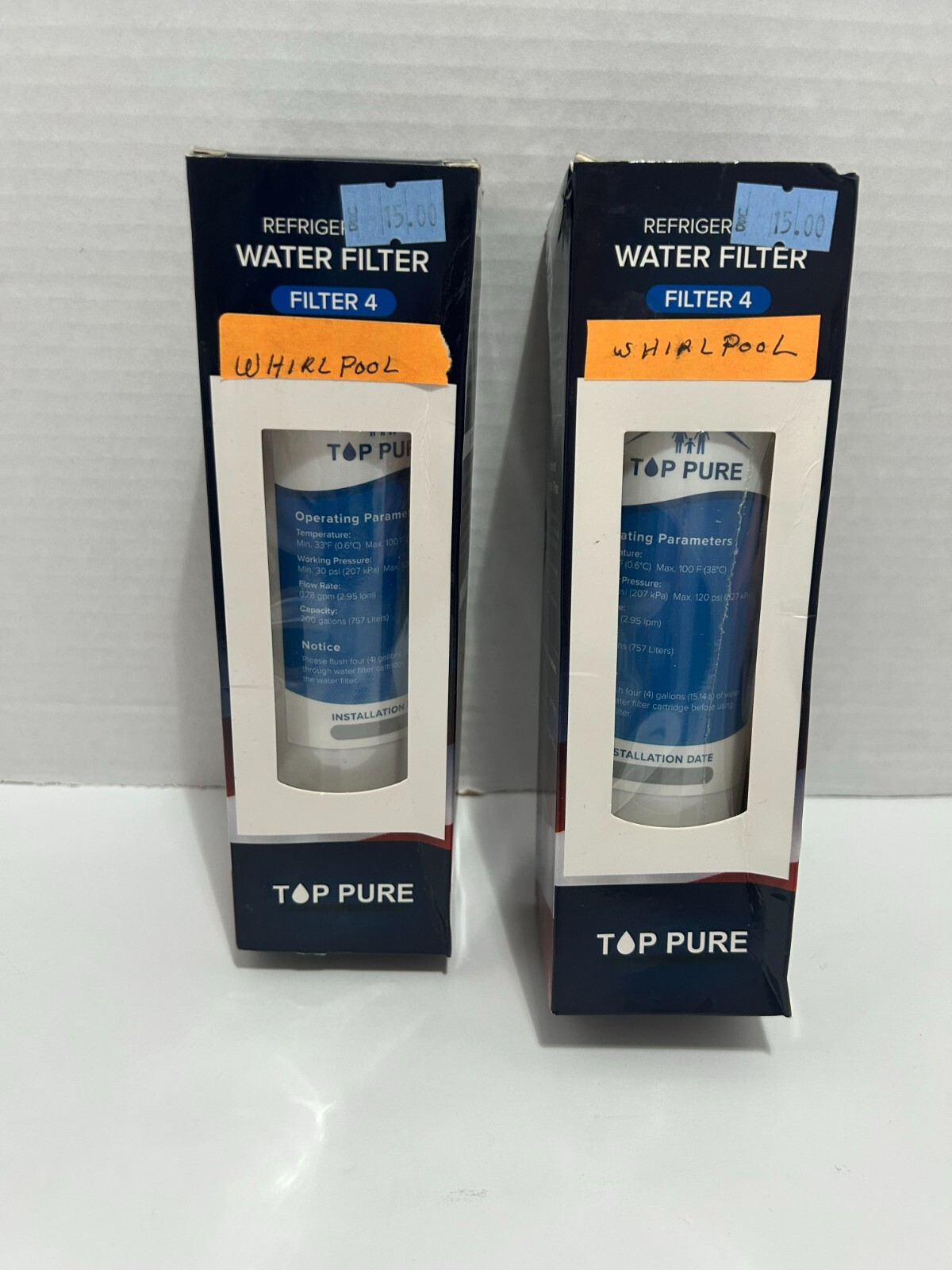 Set of 2 Top Pure Refrigerator Water Filter For Kenmore Whirlpool