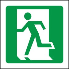 Fire Exit Left Symbol Sign or Sticker - All Material & Size options (MISC72)