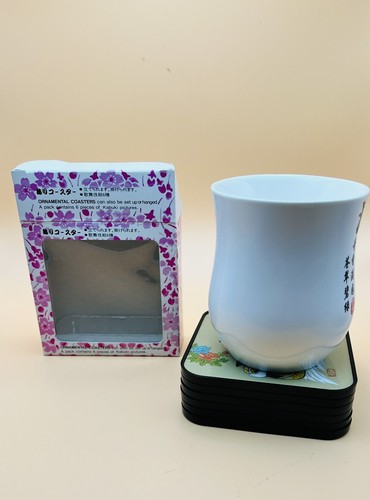Vtg Set of 6 Standing Coasters Japan Kabuki Artwork Characters With Original Box - Picture 14 of 22