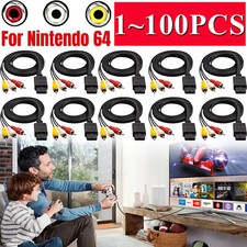 N64 SNES Gamecube RCA AV TV Audio Video Stereo Cable Cord For Nintendo 64 LOT