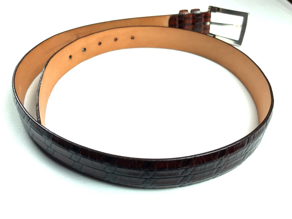 Mens Martin Dingman USA 22211 85/34 Snake Scaling Treccia Calfskin Brown + Red - Image 2 of 4