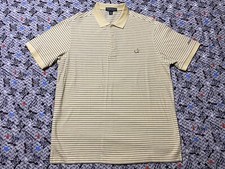Men's Master Clubhouse Collection Short Sleeve Button Polo Shirt XL Yellow