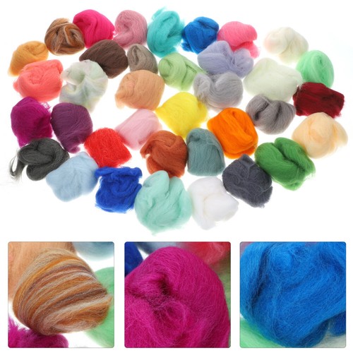 36 Colors Roving Fibre Yarn Roving For Needle Felting Hand DIY 36 Colors Roving Fibre Yarn Roving For Needle Felting Hand DIY