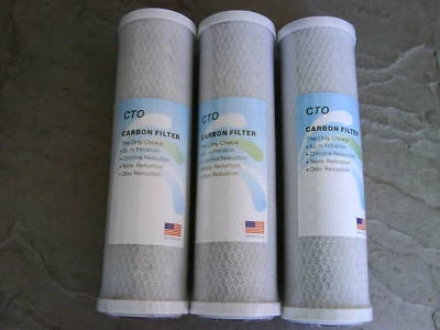 L19 3 x REVERSE OSMOSIS CTO BLOCK CARBON FILTERS RO
