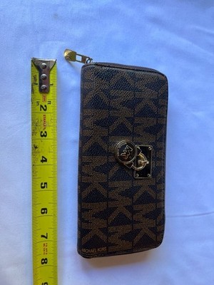 Michael Kors Hamilton Signature Monogram Zip Around Wallet Brown